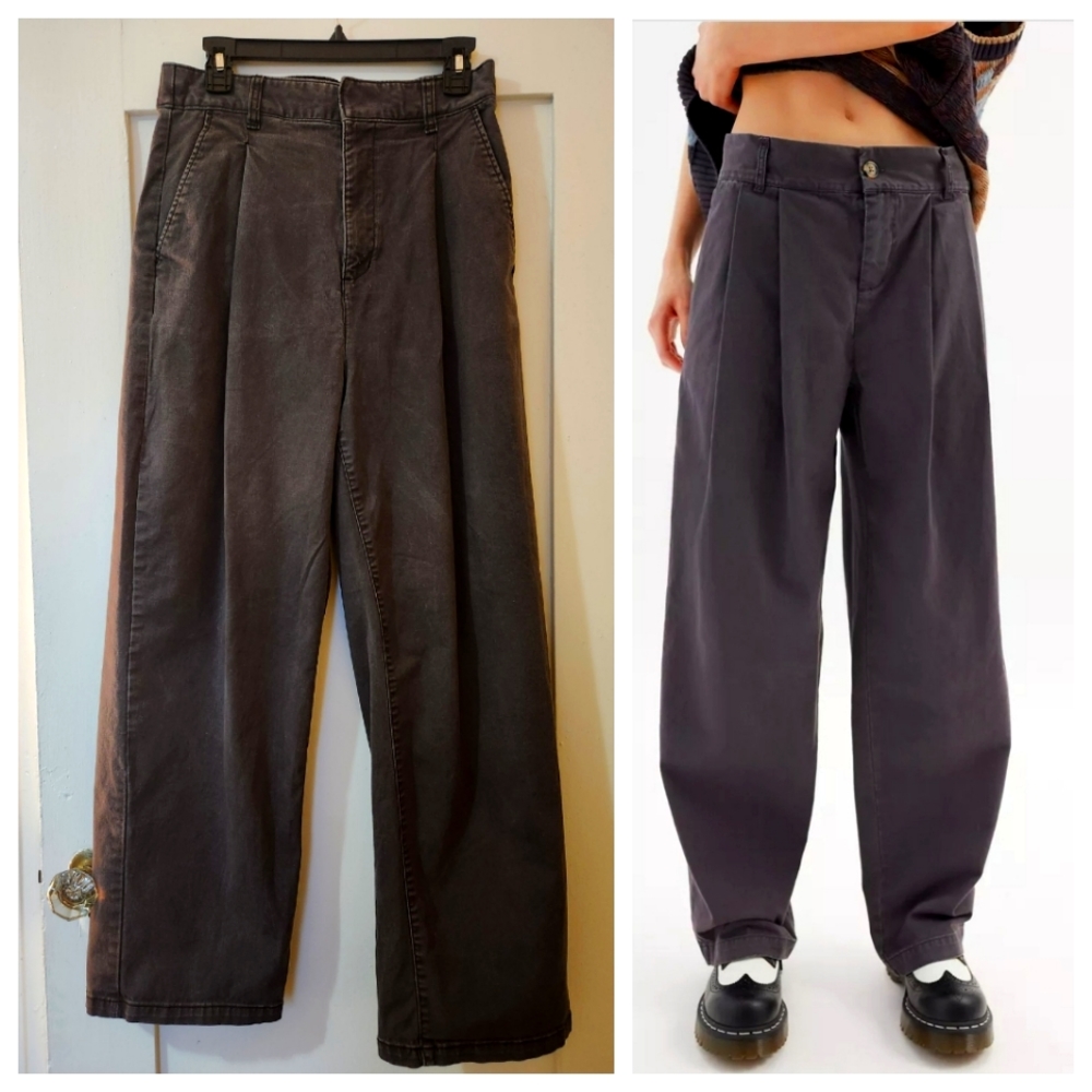 BDG Pleated Chinos, Size 8, Washed Black, Urban Outfitters